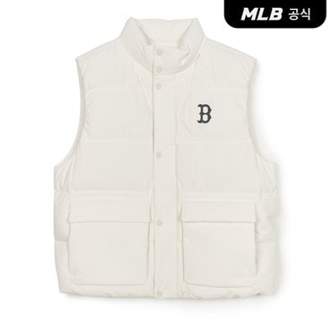 MLB [코리아공식] 메가로고 중량 패딩조끼 BOS (Cream)