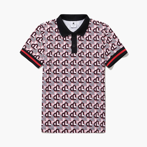 [여주점] 여성 헤리티지 패턴 반팔 카라 티셔츠 GQ122LTS33  BKRD