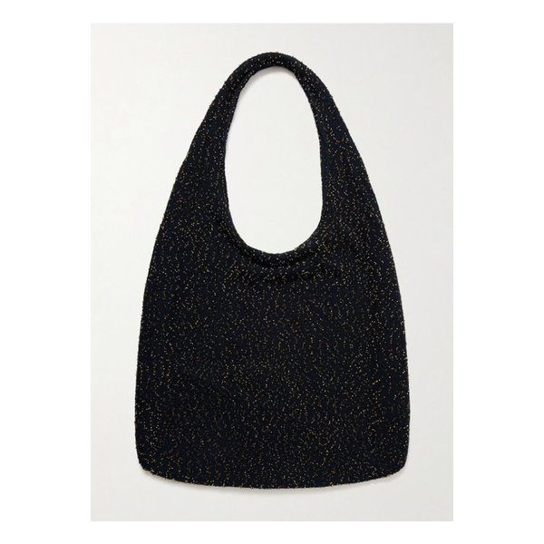 마나사 비즈 장식 캐시미어 숄더 백 블랙 1647597360098842