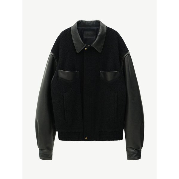 LOGO PATCH VARCITY JUMPER_BLACK