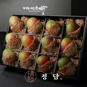 [1/13(월)순차출고][SSG정담]친환경포장 대과 애플망고 과일선물세트 (12과 4.8kg) / 실크보자기 포장+노리개 증정