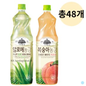 가야농장 알로에 + 복숭아 주스 대용량 1.5L 총 48개