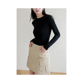 로시로우 Lossy Row washing cargo short skirt_beige