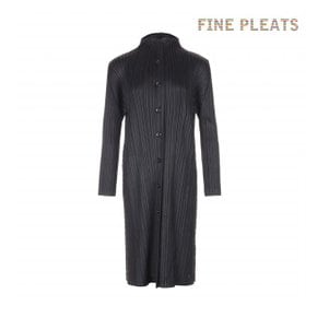 [FINE PLEATS] 피네 플리츠 차이나 카라 롱 가디건 블랙