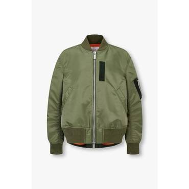 SACAI [사카이] 여성 백 플리츠 나일론 트윌 블루종 자켓 6415301101