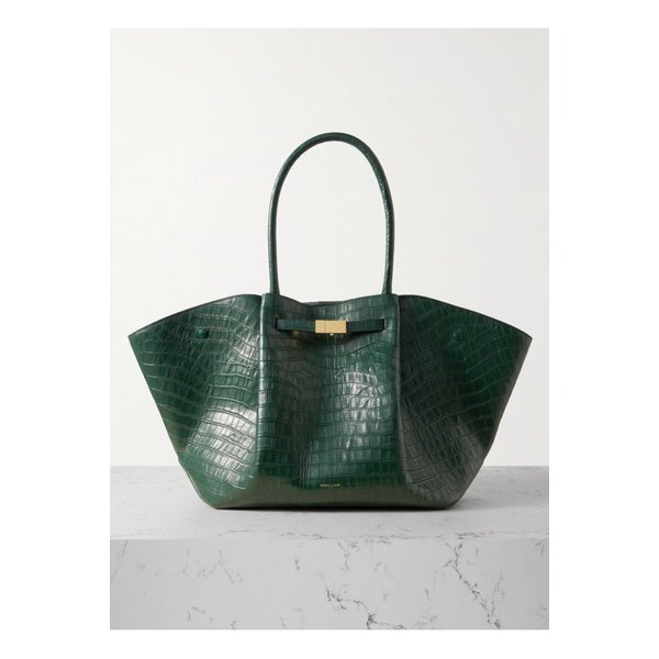 드멜리어 뉴욕 크로커다일 이펙트 가죽 토트 다크 그린 1647597338076655