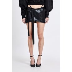 Hybrid Leather Mini Skirt - Black(woman)