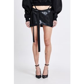 Hybrid Leather Mini Skirt - Black(woman)