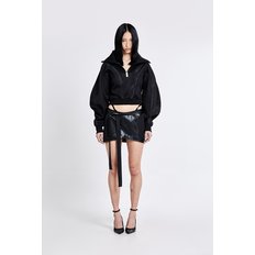 Hybrid Leather Mini Skirt - Black(woman)