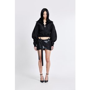 Hybrid Leather Mini Skirt - Black(woman)