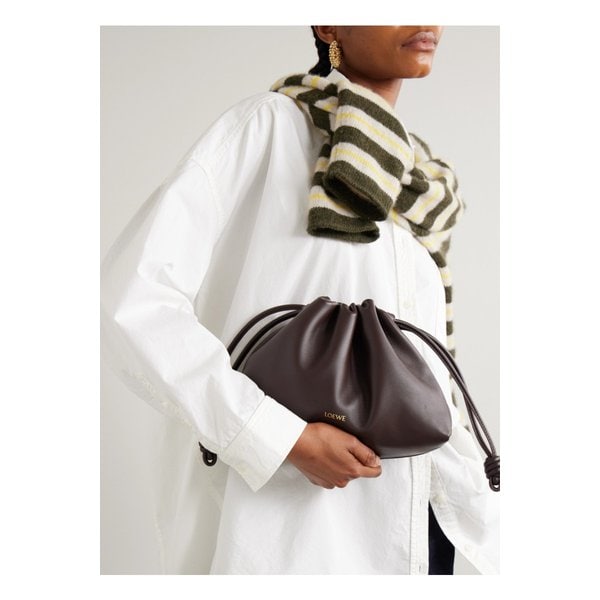 플라멩코 미디엄 가죽 클러치 다크 브라운 46376663162858950