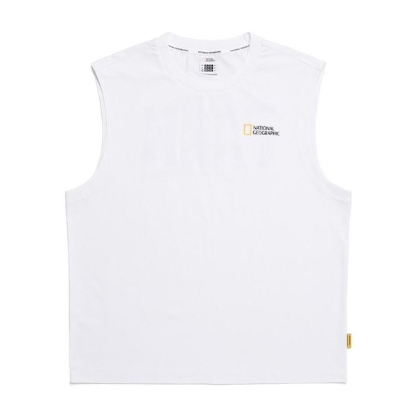 [여주점] N252MTS093 크로우 COOL MAX 레터링 세미오버핏 민소매 티셔츠 WHITE