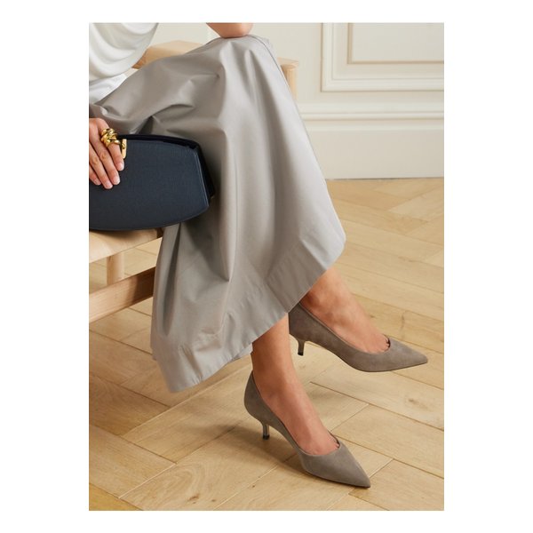 스튜어트 파워 스웨이드 펌프스 그레이 46376663162976113