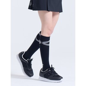 여성 리본 포인트 니삭스 블랙