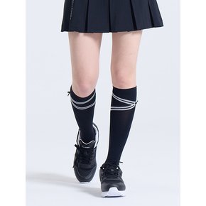여성 리본 포인트 니삭스 블랙