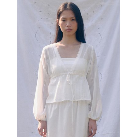 베이오드 Lace string blouse_white