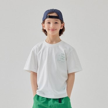 Lee Kids 아플리케자수 반팔티셔츠 화이트 LK2502ST12WH