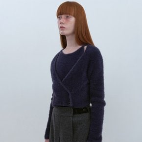 Furry Wrapped Cardigan_NAVY