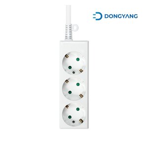  동양전자산업 3구 10A 접지 멀티탭 화이트 DYM-G3F-045 (4.5m)