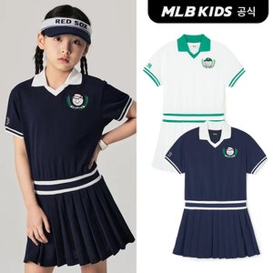 MLB키즈 (공식)24SS 그린플레이 피케 플리츠 원피스 (2color) 7FOPE0143