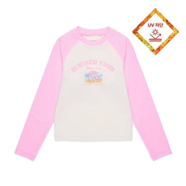 내셔널지오그래픽키즈 K252GRG430 여아 세미크롭 래쉬가드 L/TEE PINK