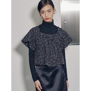 Twisted Ribbon Tweed Blouse_black