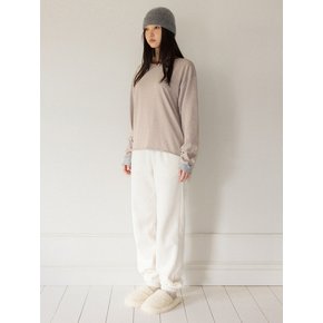 Fleece jogger pants (ivory)