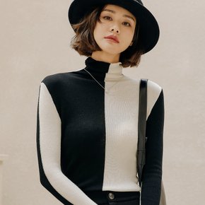 LS_Black and White slim fit turtleneck_BLACK