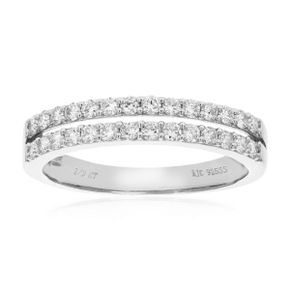 5395700 Vir Jewels 1/2 cttw 28 Stones Round Lab Grown Diamond Wedding Band .925 Sterling S