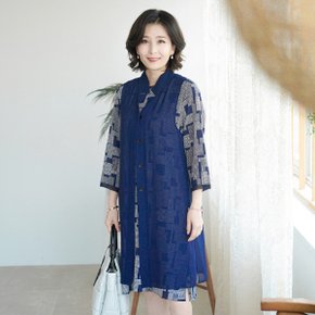 J30675 엘리 Y카라 시스루 롱베스트 중년여성의류_P339030462