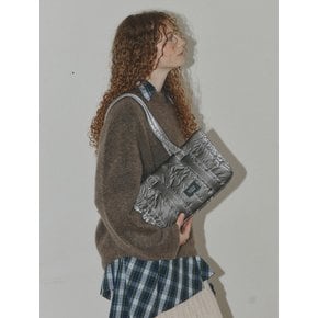 Canele Shoulder padding bag _ Brown-Silver