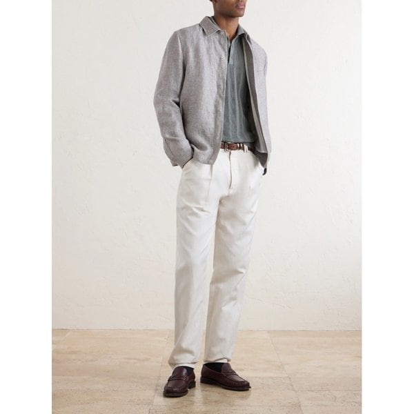 브루넬로쿠치넬리 헴프 리넨 블렌드 트윌 블루종 재킷 46376663163115422