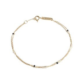 페어리 더블체인팔찌 14K Gold 그레이 다이아몬드 블랙 다이아몬드