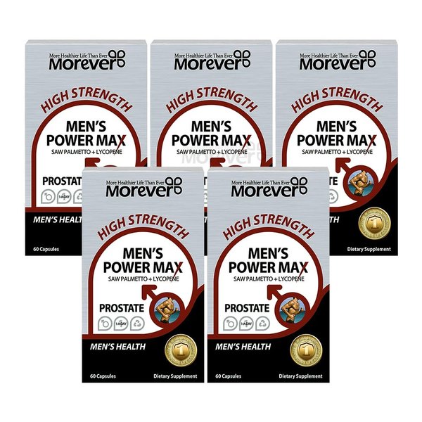 뉴질랜드 Morever 모에버 맨즈 파워맥스 프로스테이트 쏘팔메토 라이코펜 60캡슐 5팩