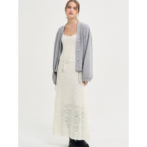 Charlotte Pearl Button Cozy Cardigan_Gray