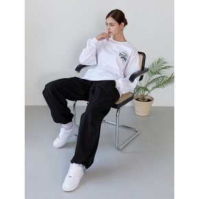 UNISEX 와이드 스트링 팬츠_BLACK