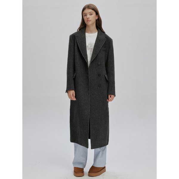 TAILORED WOOL COAT V2 (CHARCOAL PIN STRIPE)
