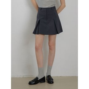 Tencel One Tuck Pleated Skirt [CHARCOAL]