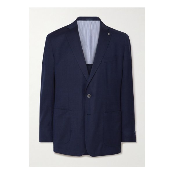 익스커저니스트 플렉스 언스트럭처드 울 혼방 블레이저 블루