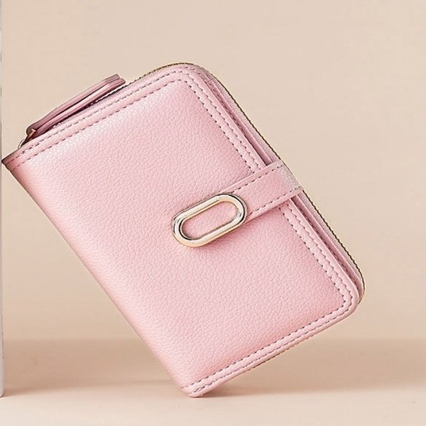 고품질 여성 5컬러 카드지갑 동전 타원클립 중지갑 반지갑 (WFJG30A)