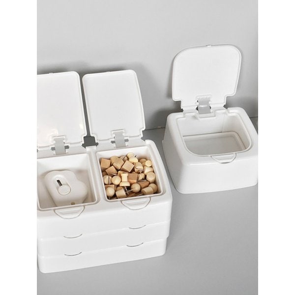 원터치 2단 미니 서랍 화장대 투명 수납 케이스