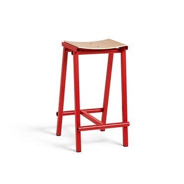 HAY 헤이 HAY Taburete 8 Bar stool Low 타부레테 8 바스툴 로우 시그널레드/워터베이스 래커드 오크