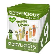 키딜리셔스 베지 스트로 핑거푸드 12g 9봉 2개 (호주배송) Kiddylicious Veggie Straws