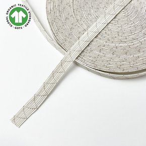 [유럽산] 오가닉 코튼 고무밴드 10mm 1마yd 내추럴+지그재그 스티치 / 베이지, 레드, 네이비