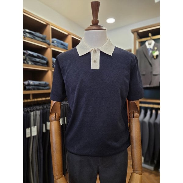 [여주점] 남성 워셔블 칼라 배색 폴로넥 스웨터 BRWAM26531NYX GYX