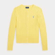 키즈 여아 케이블 꽈배기 가디건 Yellow