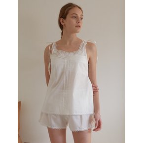 White Cotton Camisole 화이트 면 캐미솔세트