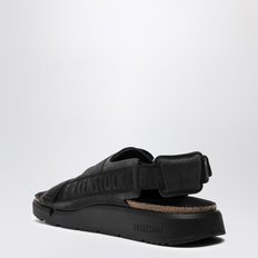 [해외배송] 버켄스탁 내추럴 가죽 앤 블랙 패브릭 샌들 1024599LE BLK