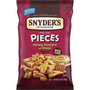 [해외직구] Snyder`s of Hanover 스나이더오브하노버 프레즐 허니 머스타드 어니언 318g 4팩 Pretzel Pieces Honey Mustard and Onion 11.25 o