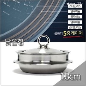 키친아트 냄비 일품 5중 엠보 가마솥 18cm(낮은형)